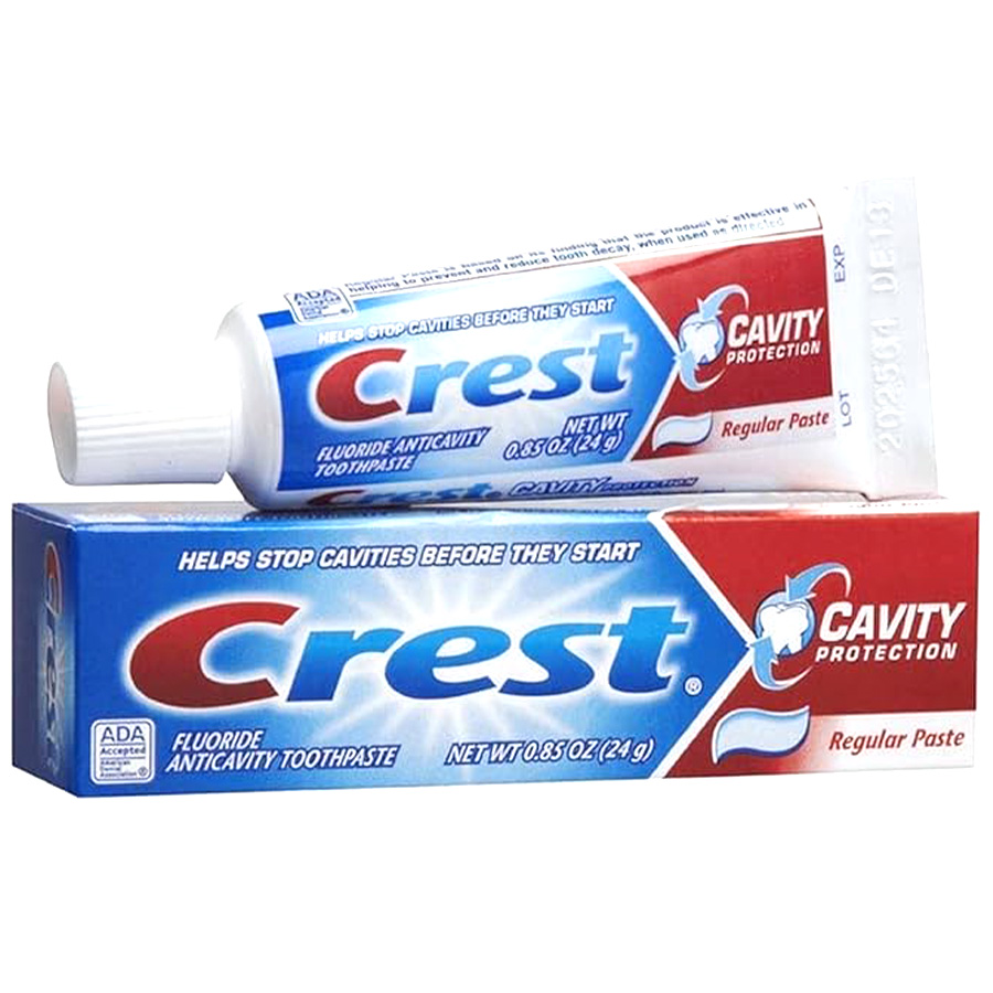[119957] CREST TOOTHPASTE 0.85 OZ REGULAR WITH TRAVEL TOOTHBRUSH BLISTER