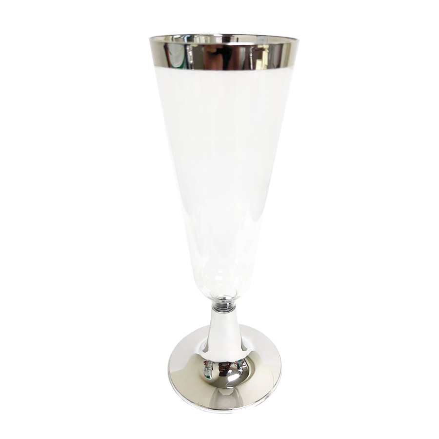 [36116] CROWN CHAMPAGNE CUP SILVER EDGE 4 OZ 4 PK