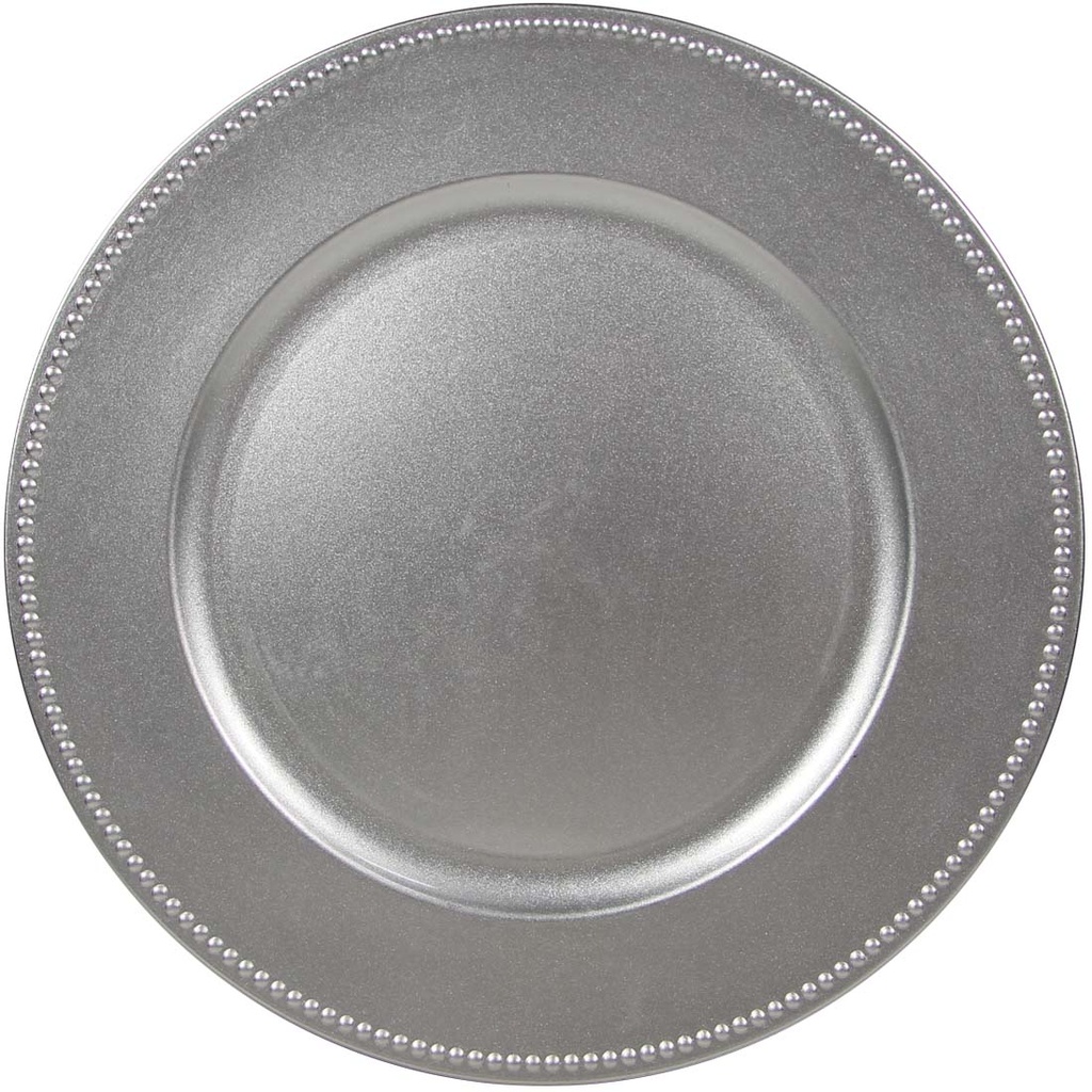 [36763] CROWN DINNERWARE 13 IN CHARGER PLATE SILVER