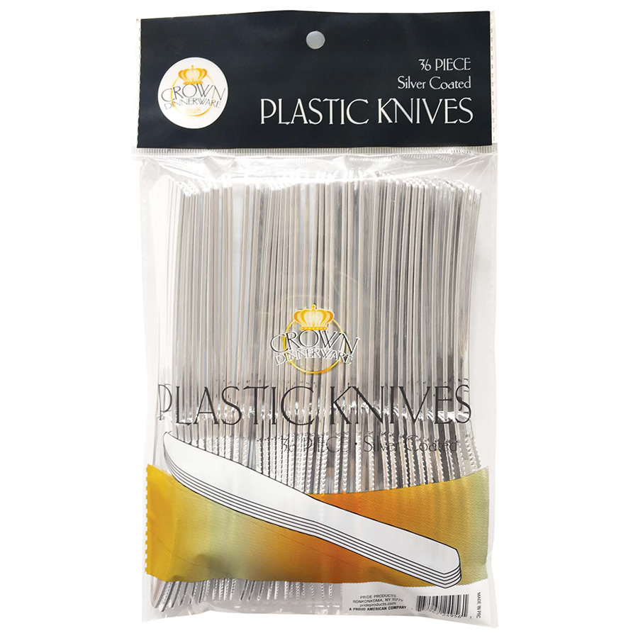 [24956] CROWN DINNERWARE PLASTIC CUTLERY 36 CT KNIFE 36 CT