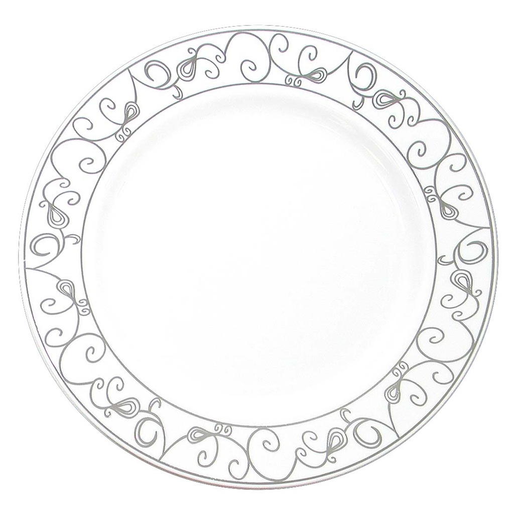 [34787] CROWN LUNCH PLATE PLATINUM COLLECTION 9 IN 10 PK