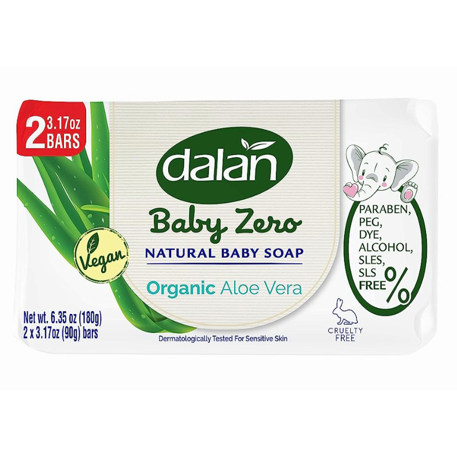 [012185] DALAN BAR SOAP 90 GR  2PK OZ BABY ZERO ORGANIC ALOE VERA