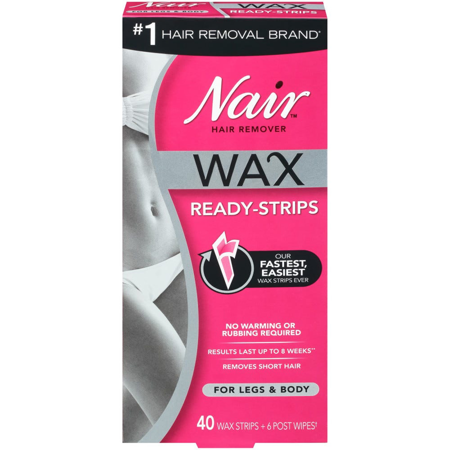 [019562] NAIR LEGS & BODY READY WAX STRIPS ORCHID & CHERRY 40 CT