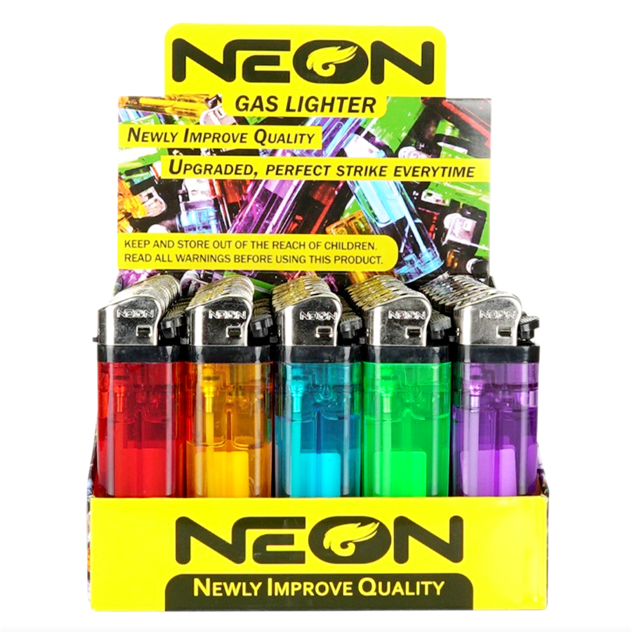 [11489] NEON DISPOSABEL LIGHTER 1 CT NON-REFILLABLE ZY-2A-01