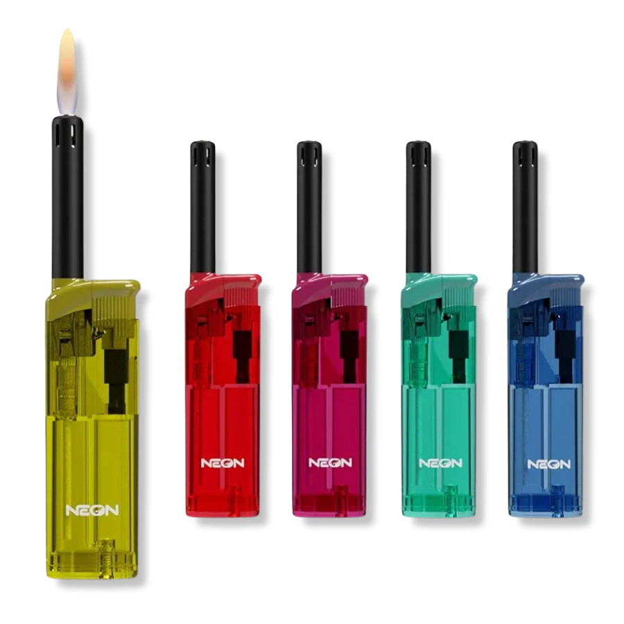 [48772] NEON REFILLABLE POCKET LIGHTER 1 CT CANNABIS