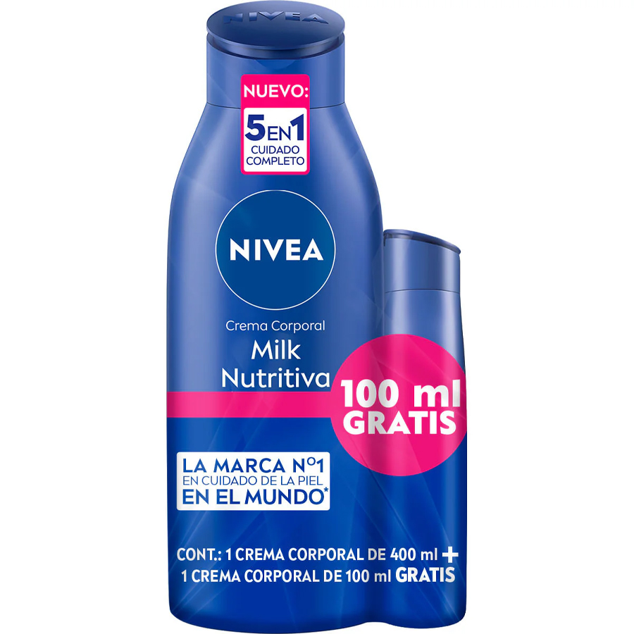 [55686] NIVEA BODY LOTION 400 ML+100 ML MILK NUTRITIVA